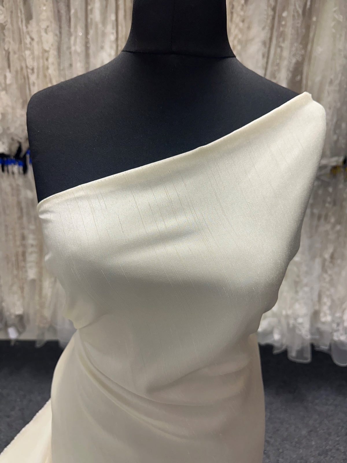 Cream Polyester Satin Backed Dupion - Clarity