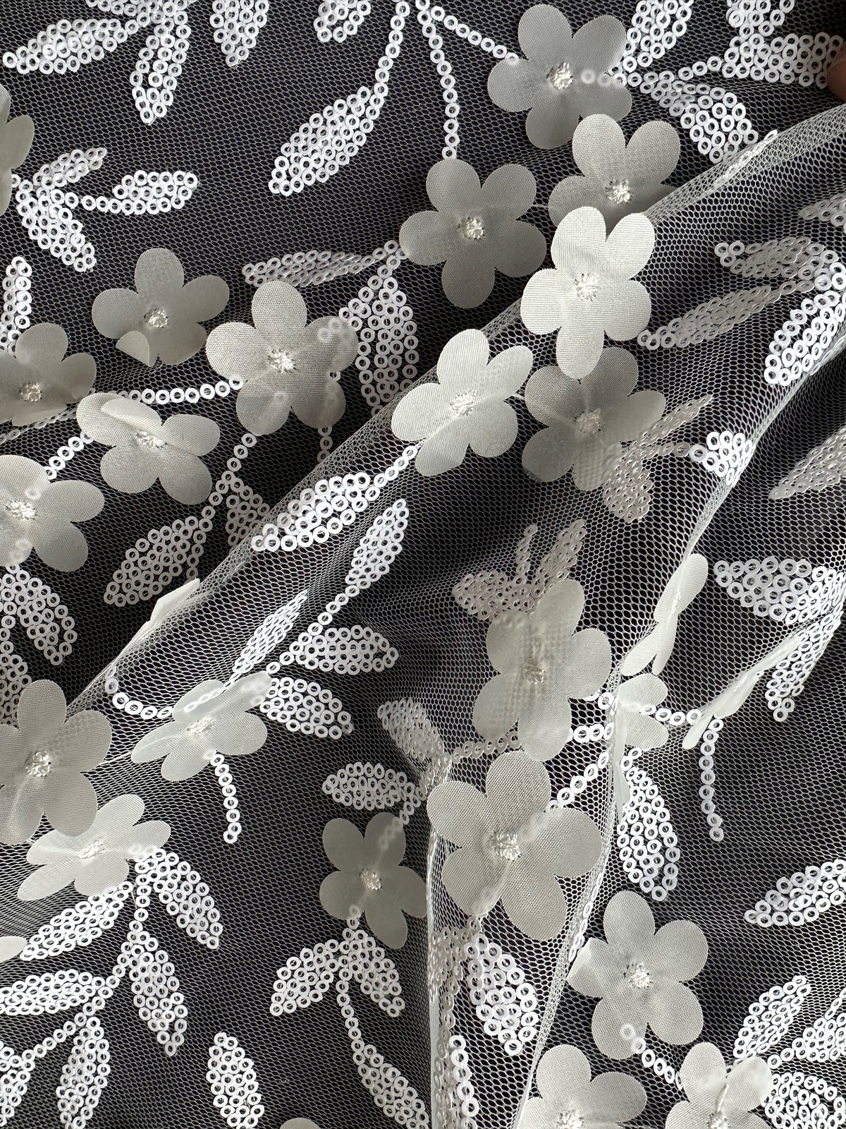 Ivory 3D Embroidered Lace – Finch