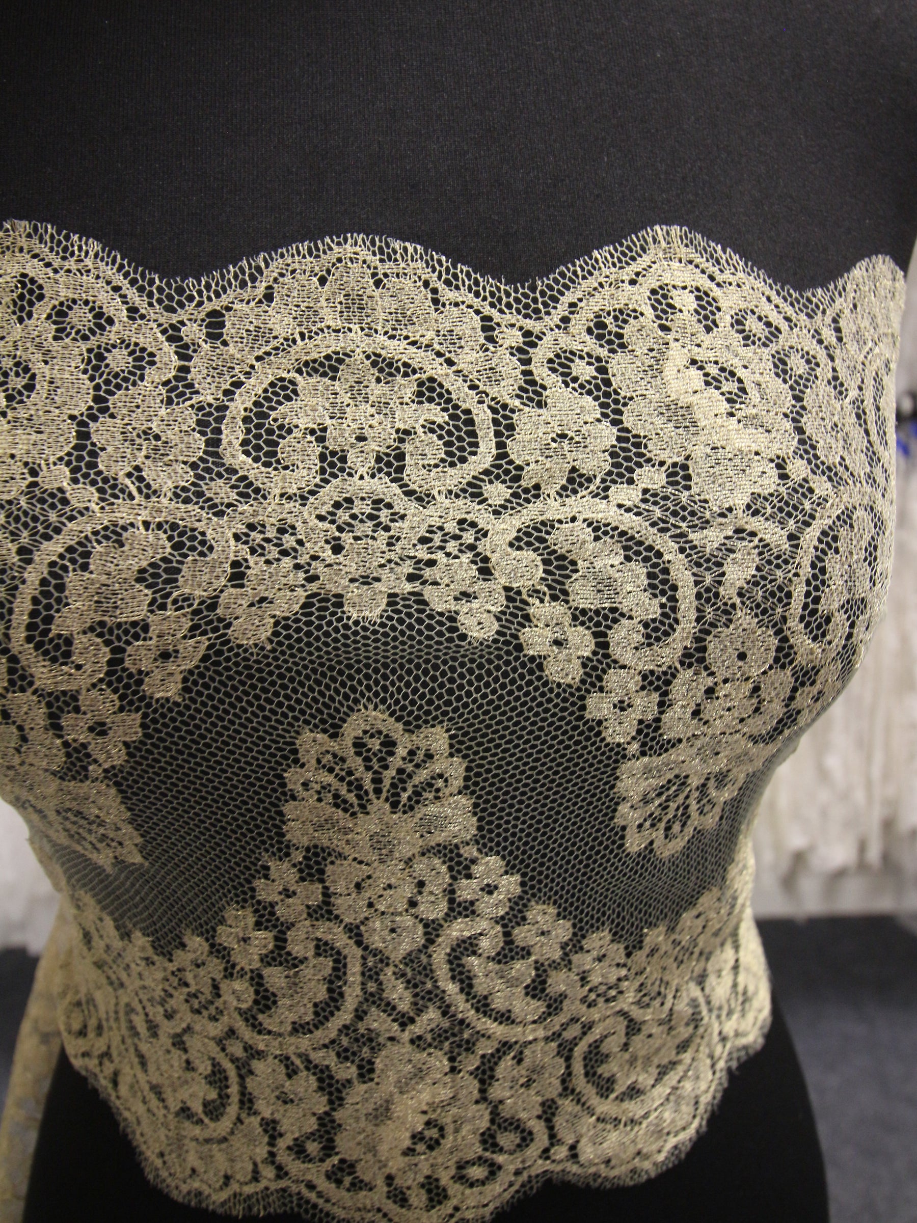 Gold Chantilly Lace Trim - Natasha