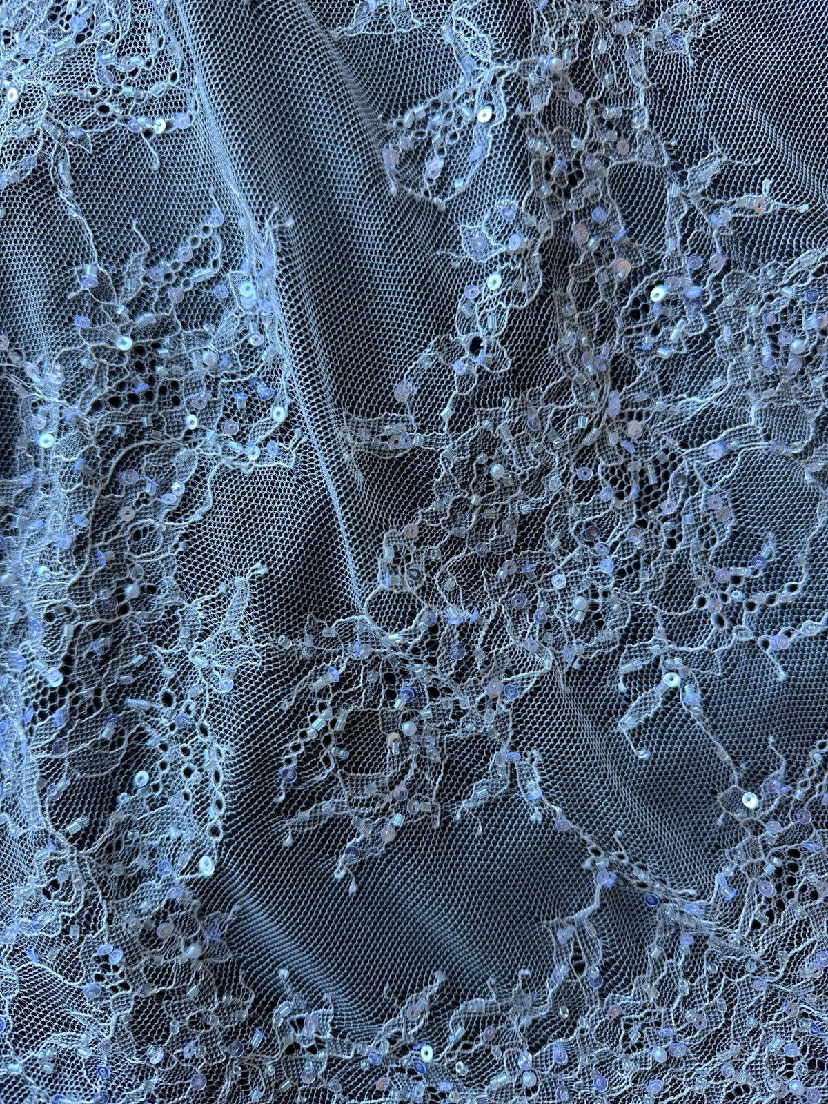 Ivory Hand Beaded Raschel Lace - Annamarie