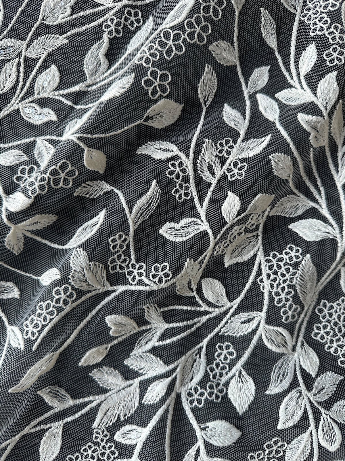 Ivory Embroidered Sequin Lace – EB3060