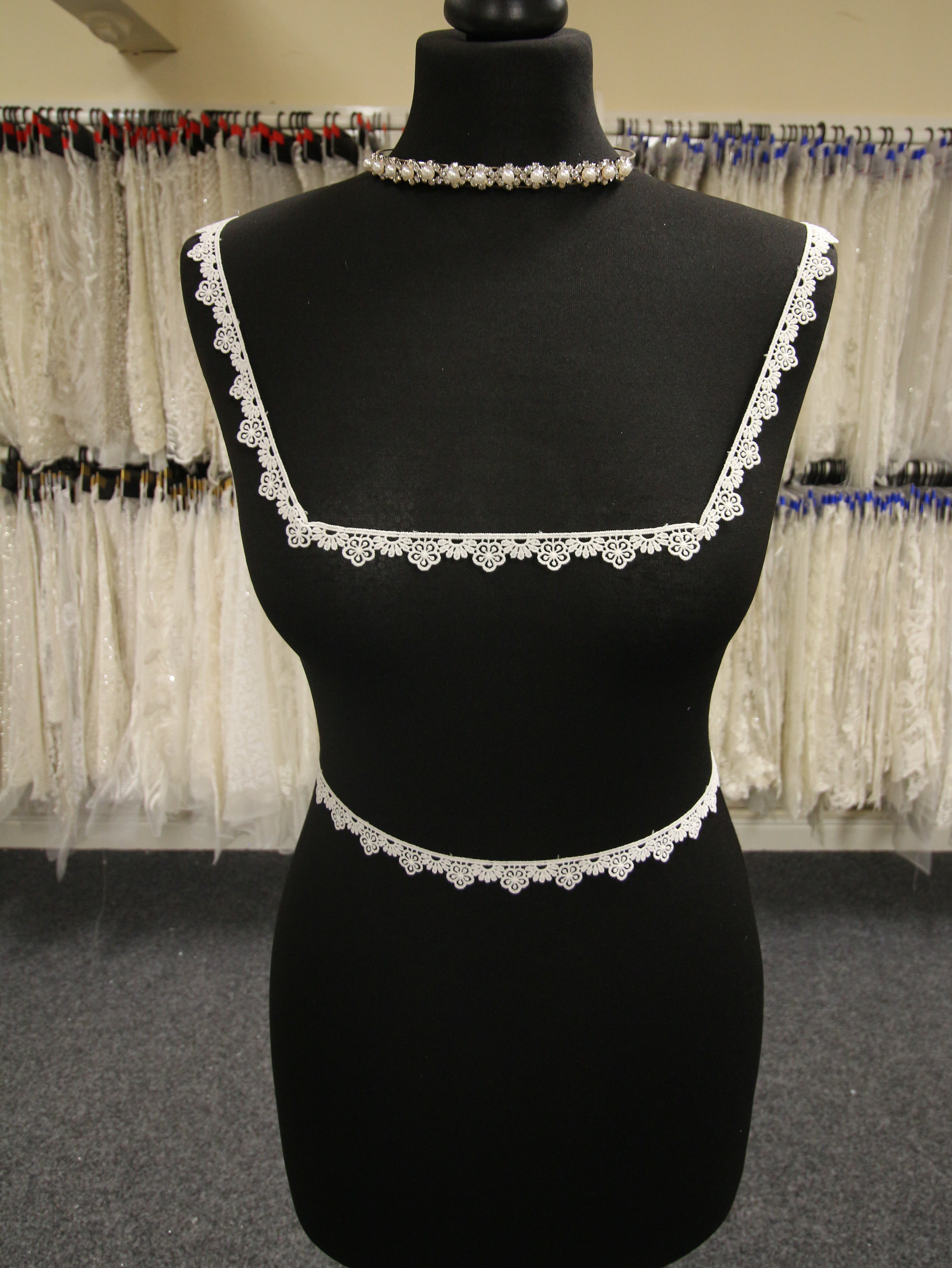 Ivory Italian Embroidered Trim Monique