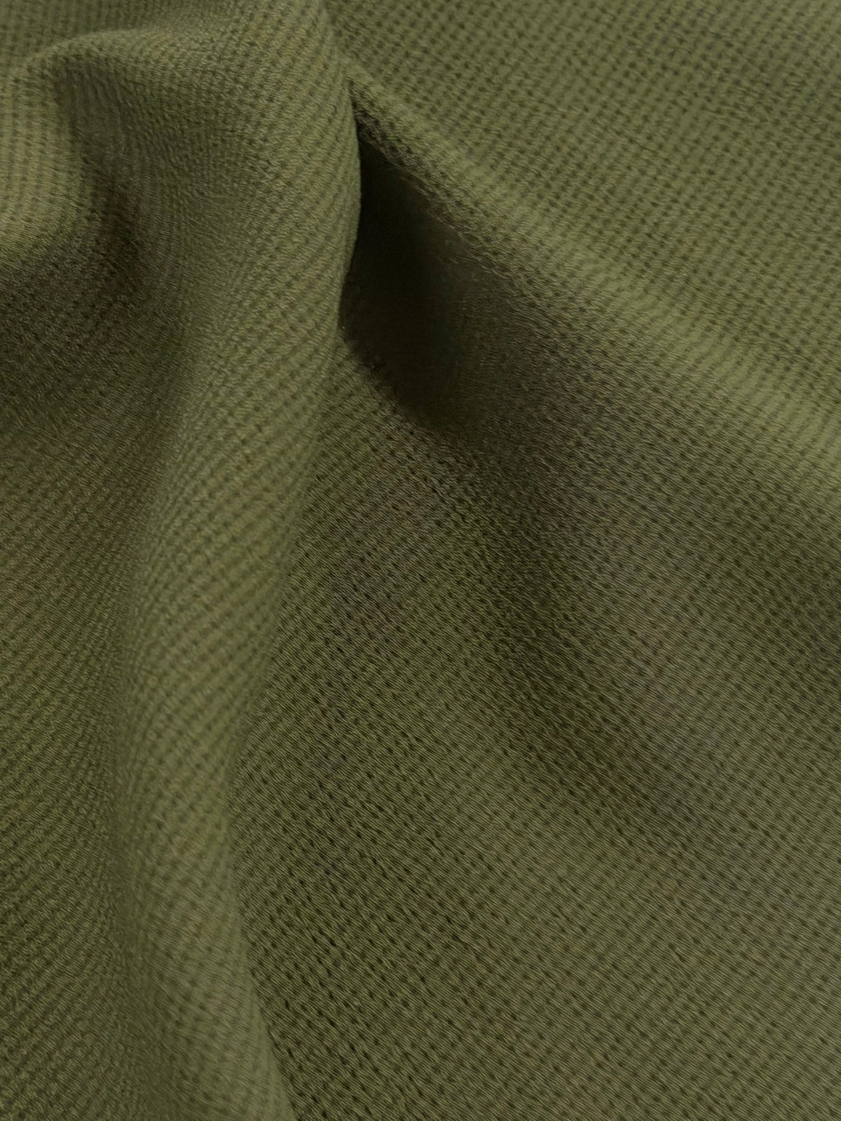 Khaki Green Polyester Crepe - Temple