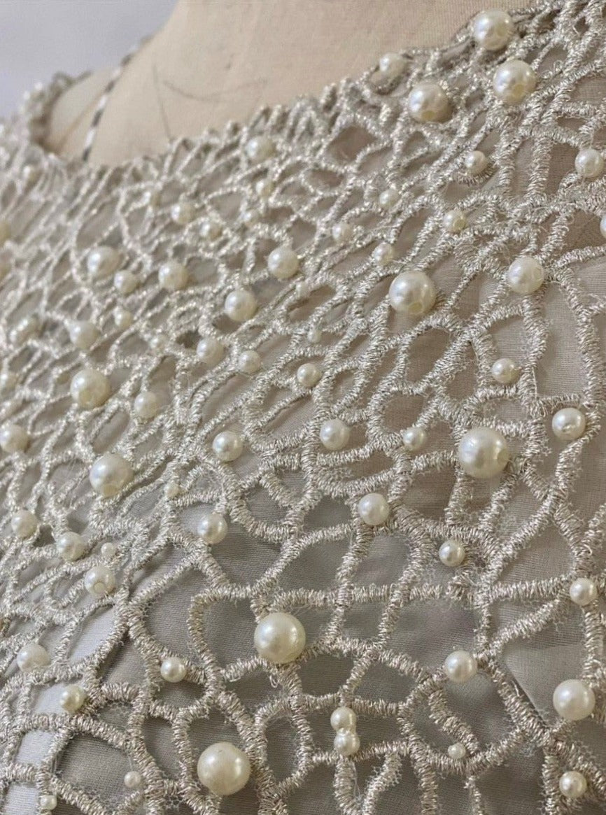 Ivory Beaded Embroidery Lace - Lila