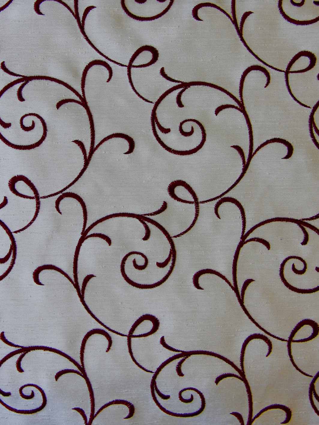 Claret Embroidered Waistcoat Fabric - Miami