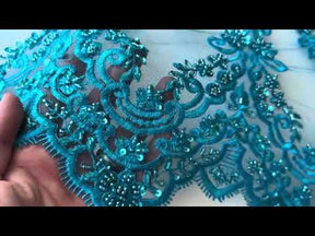 Turquoise Beaded Lace - Pilar
