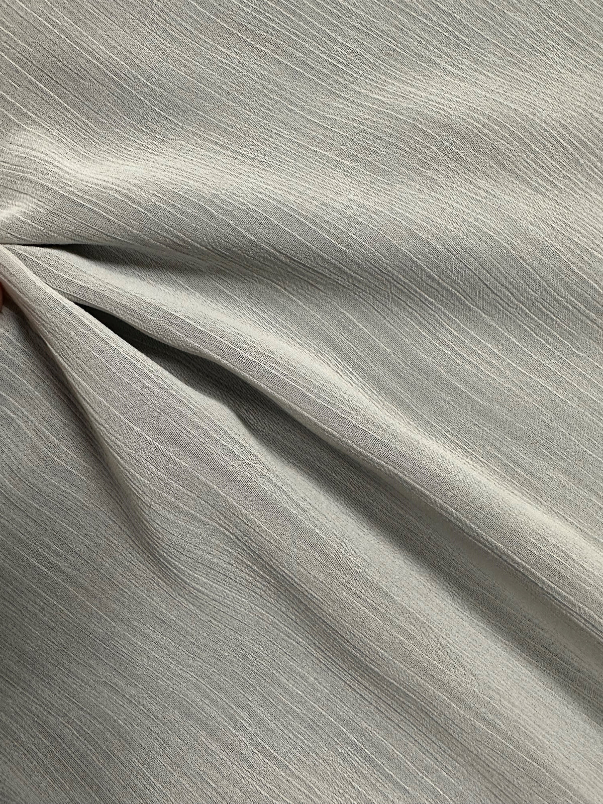 Ivory Recycled Polyester Crinkled Chiffon - Rekindle