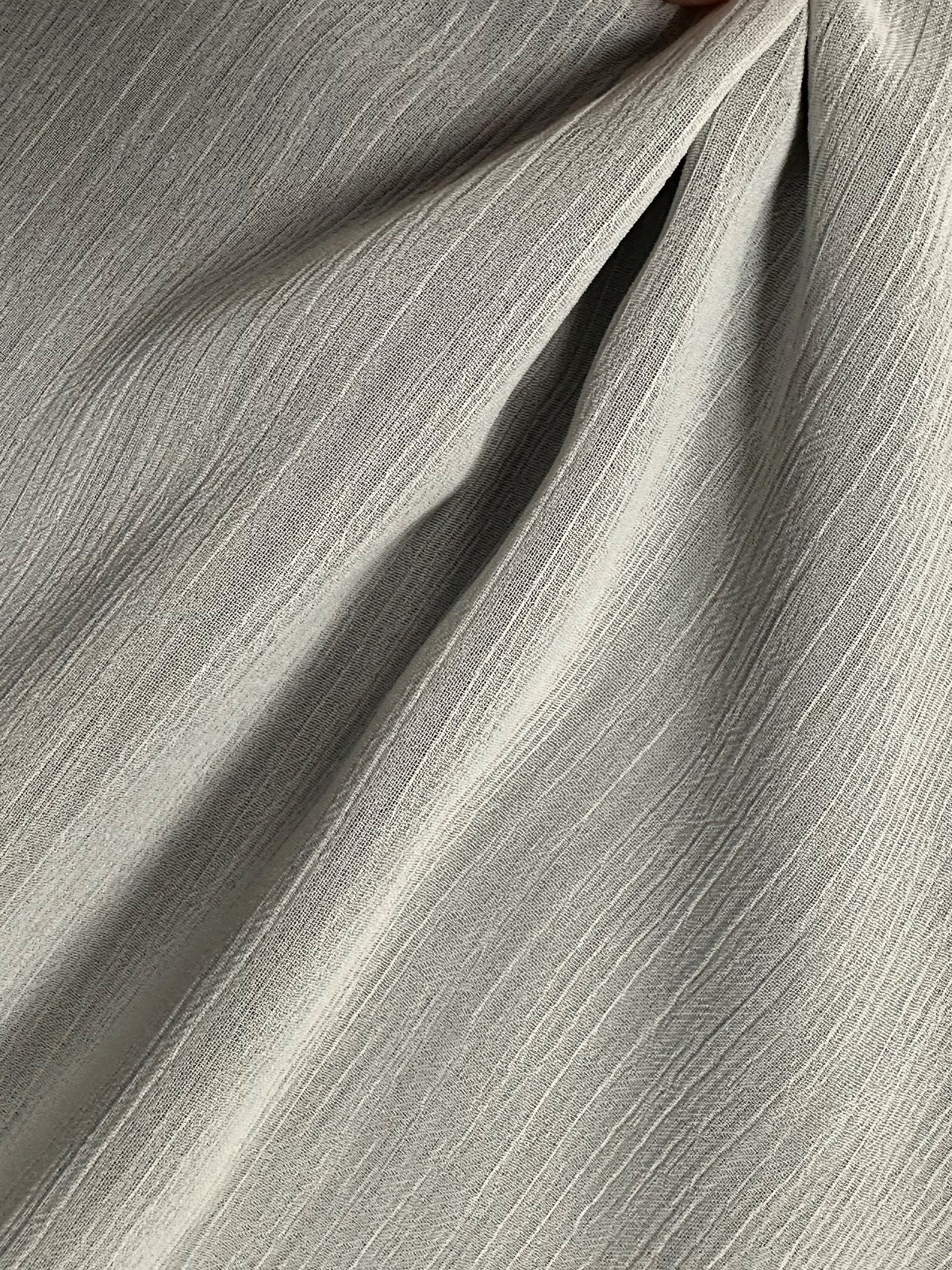 Ivory Recycled Polyester Crinkled Chiffon - Rekindle