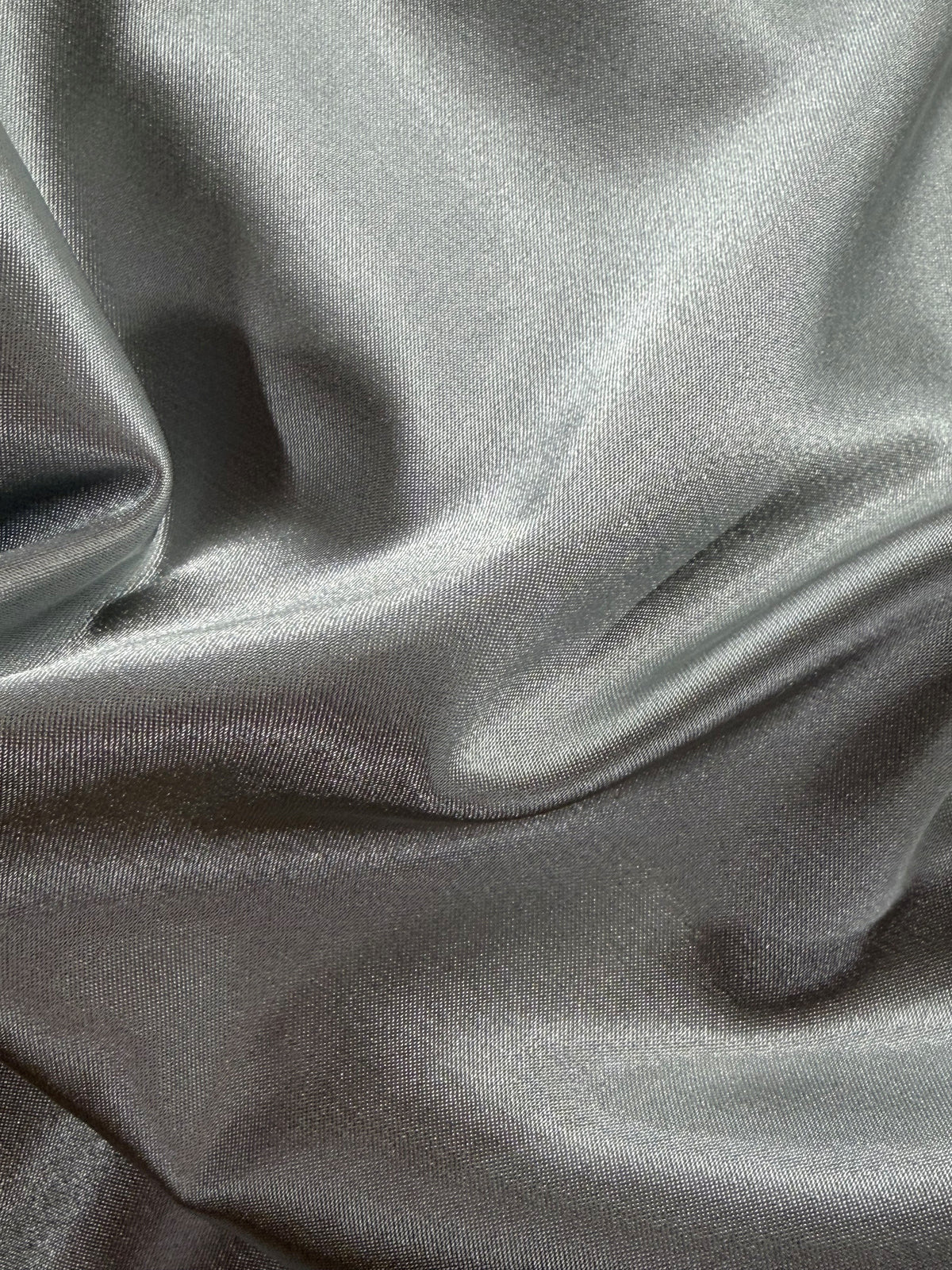 Silver Polyester Stretch Satin - Empathy