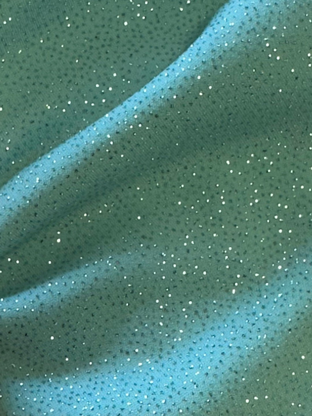 Sky Blue Glitter Jersey Fabric - Dazzle