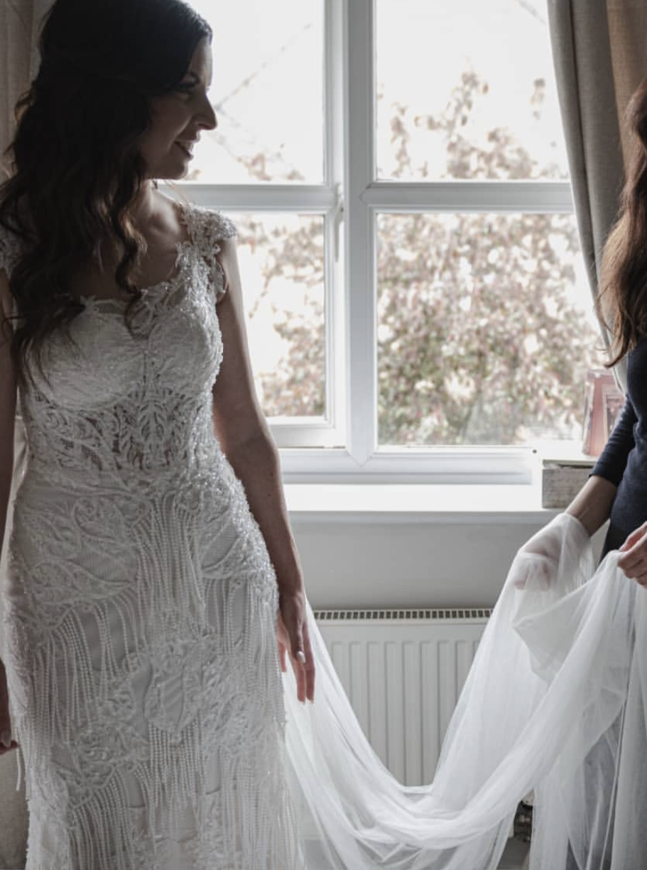 Ivory Beaded & Corded Lace - Infinity