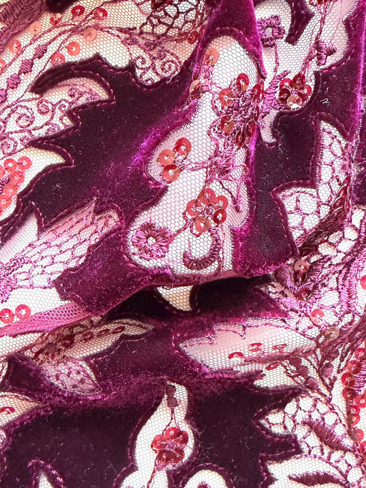 Wine 3D Velvet Lace - EB3023