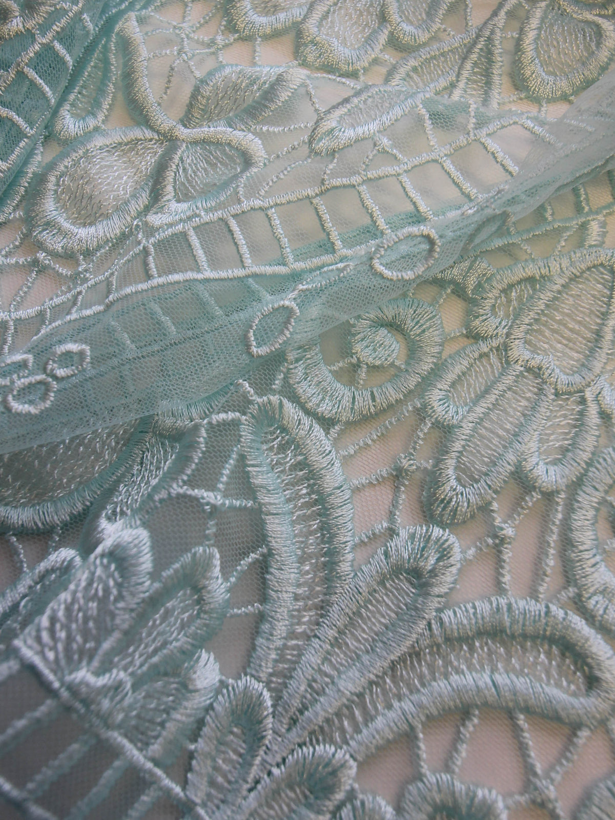 Aqua Embroidered Lace - Nyla