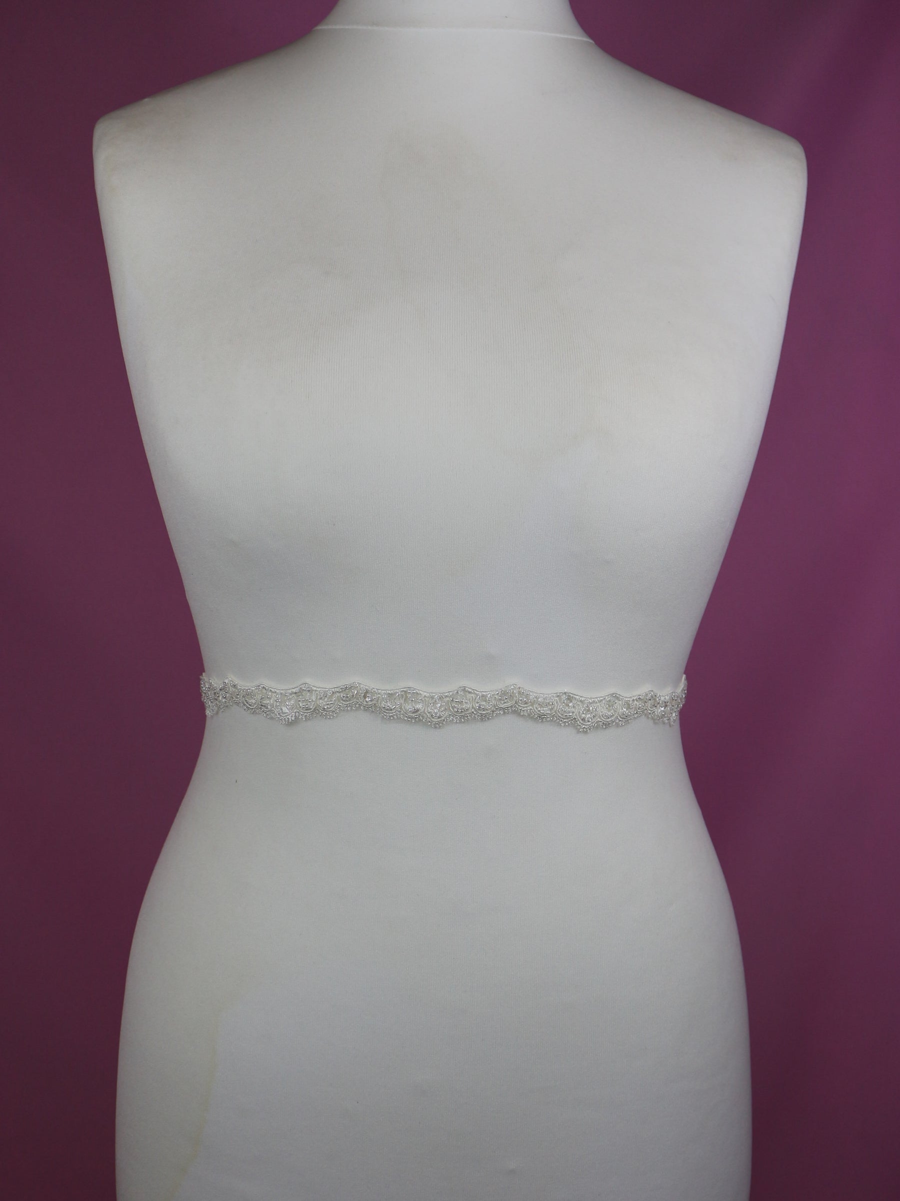 Ivory Beaded Lace Trim - Ashanti