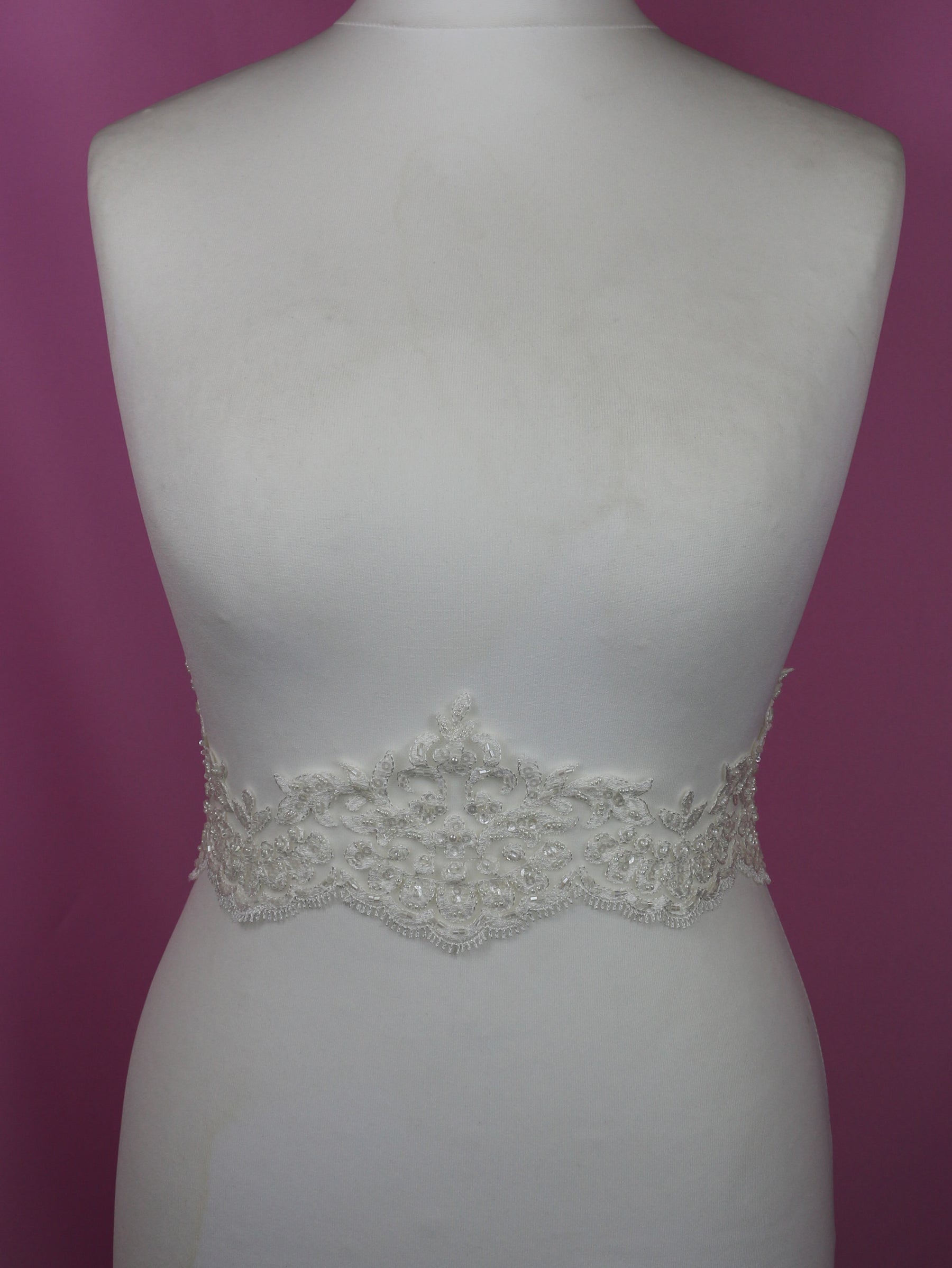 Ivory Beaded Lace Trim - Ava