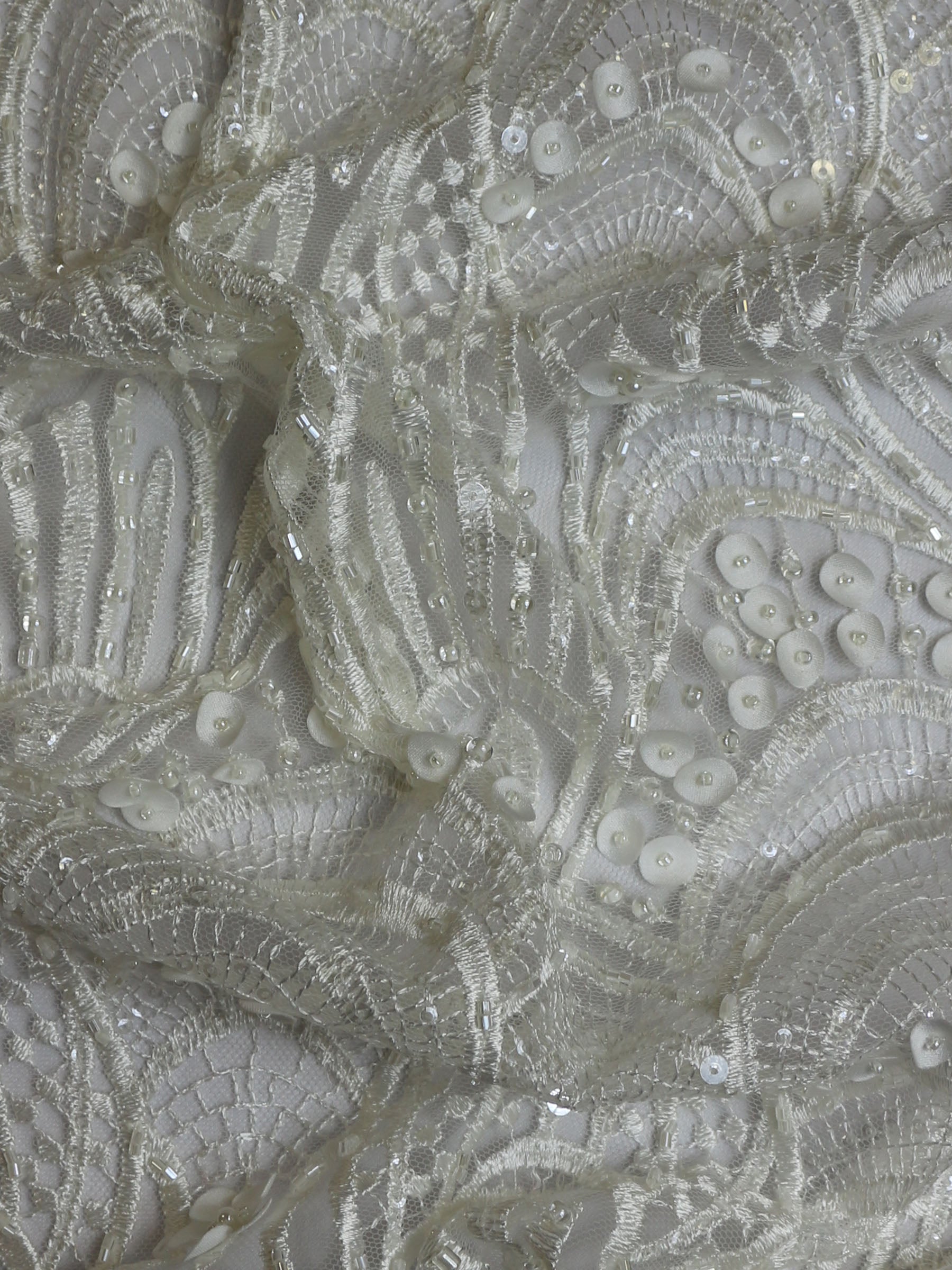 Ivory Embroidered Lace - Clemency