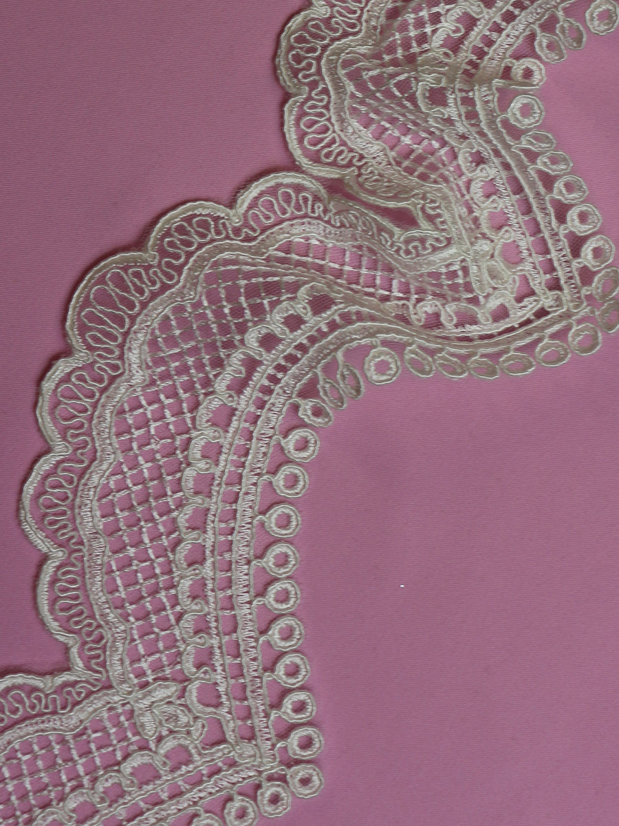 Ivory Corded Lace Trim - Elodea