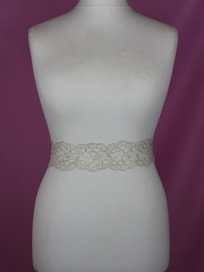 Ivory & Gold Chantilly Lace Trim - Evelyn