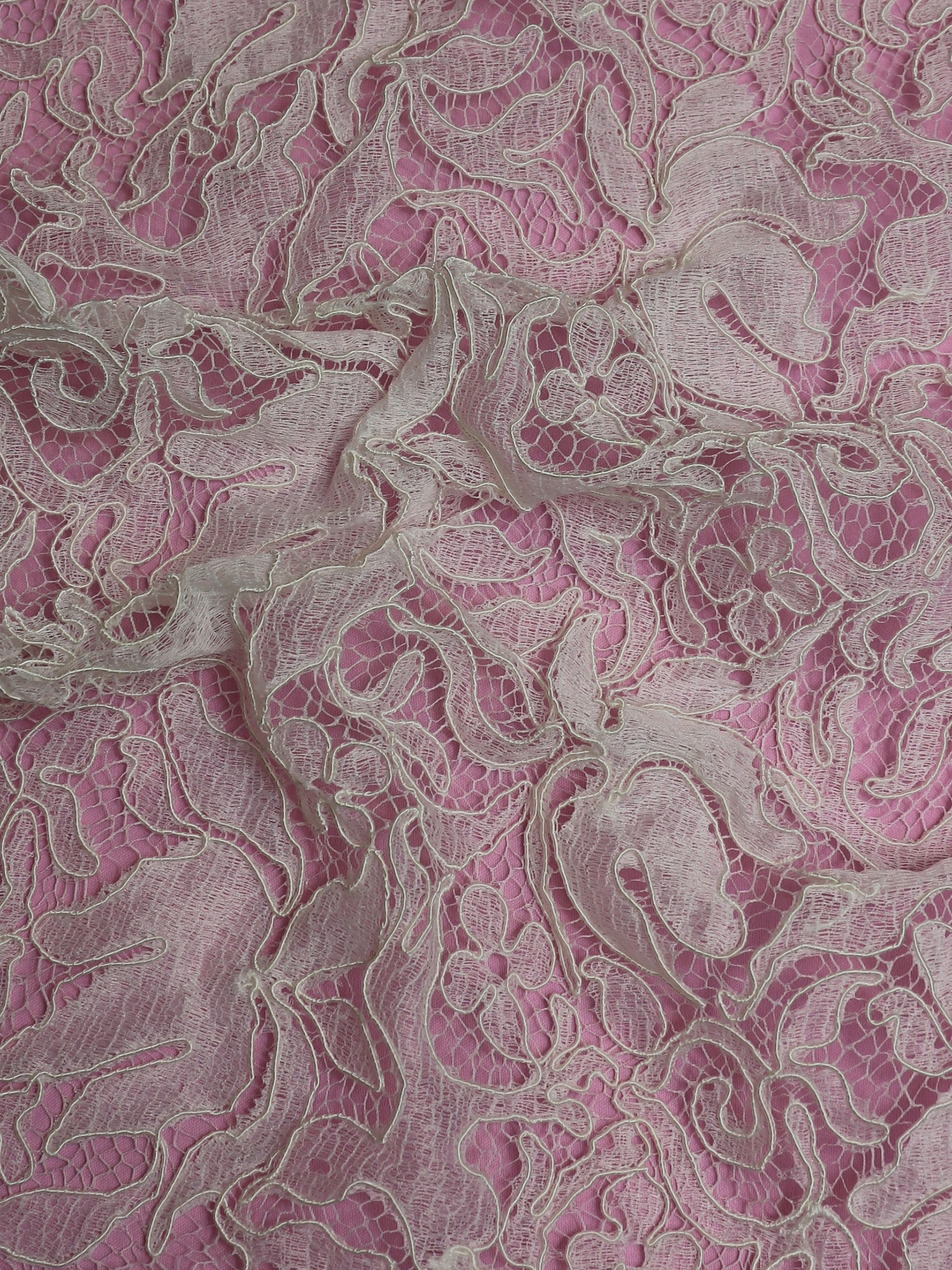 Ivory Corded Chantilly Lace - Fenella