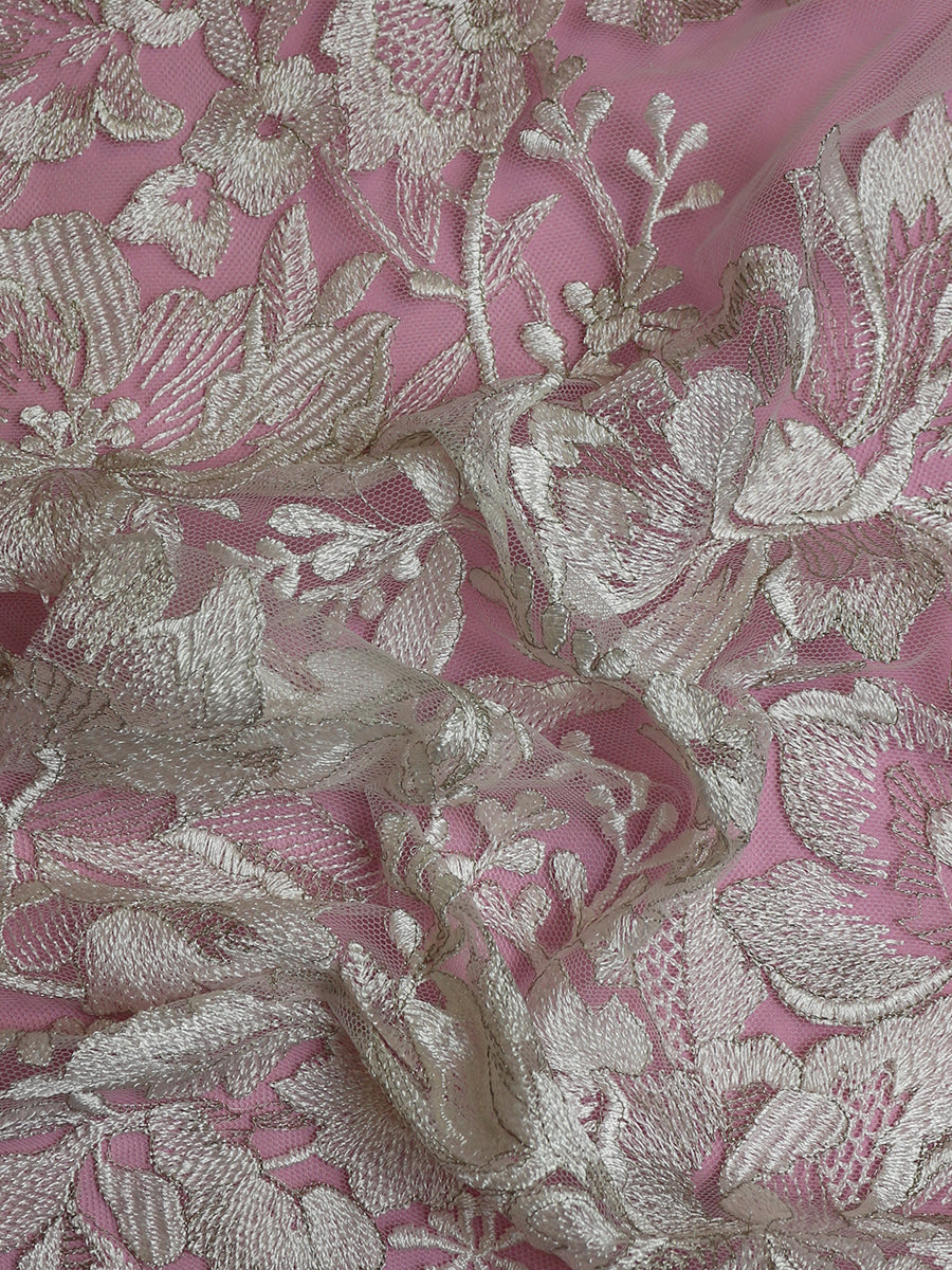 Ivory with Silver Embroidered Lace - Fontaine