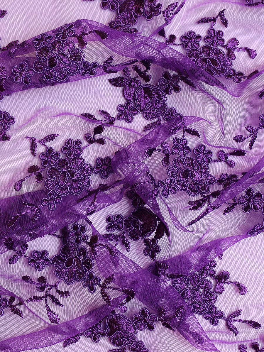 Purple Corded Lace - Geraldine