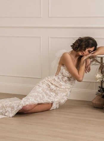 Ivory Beaded Floral Lace - Irke