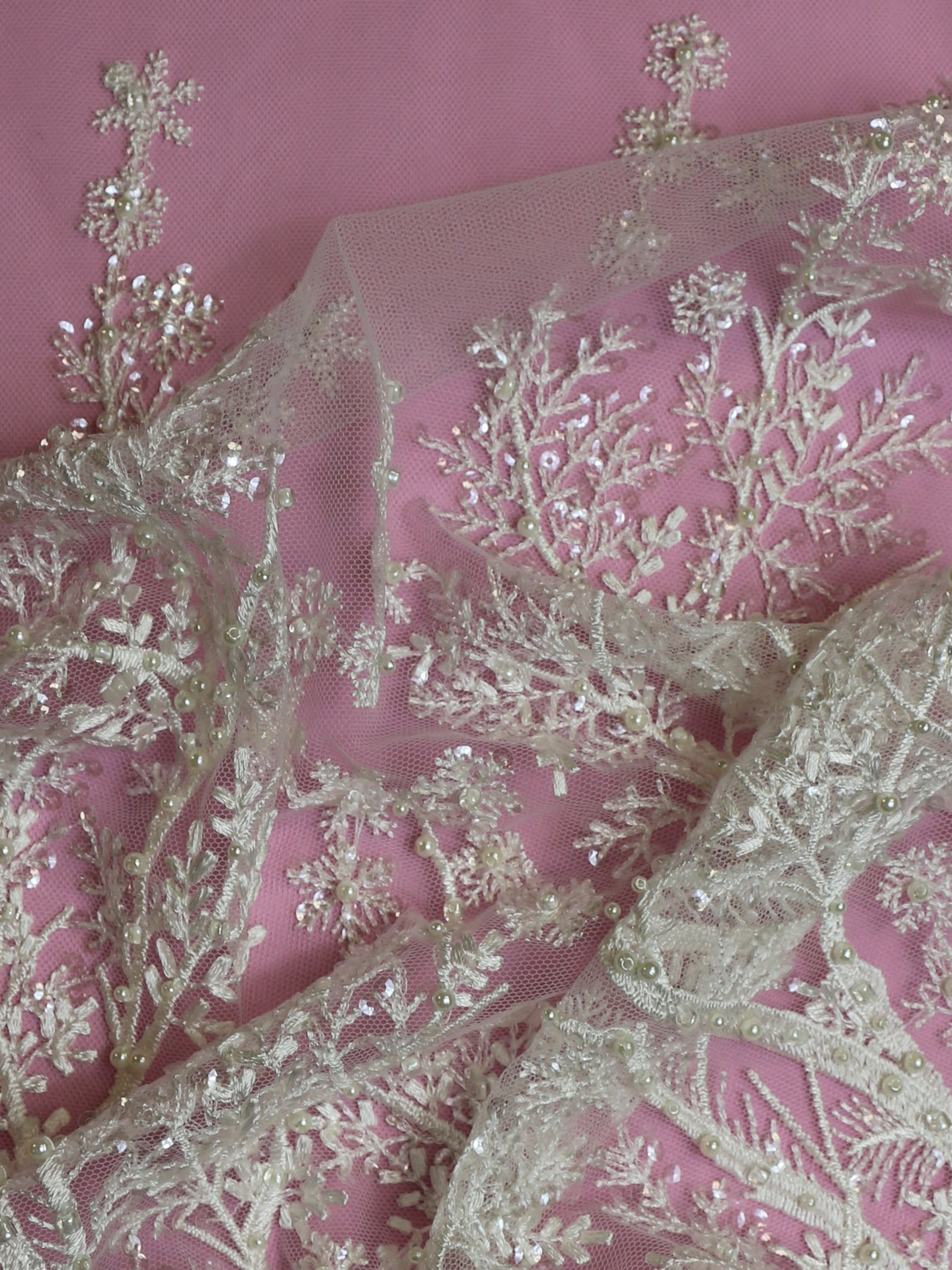 Ivory Embroidered Lace - Haydn