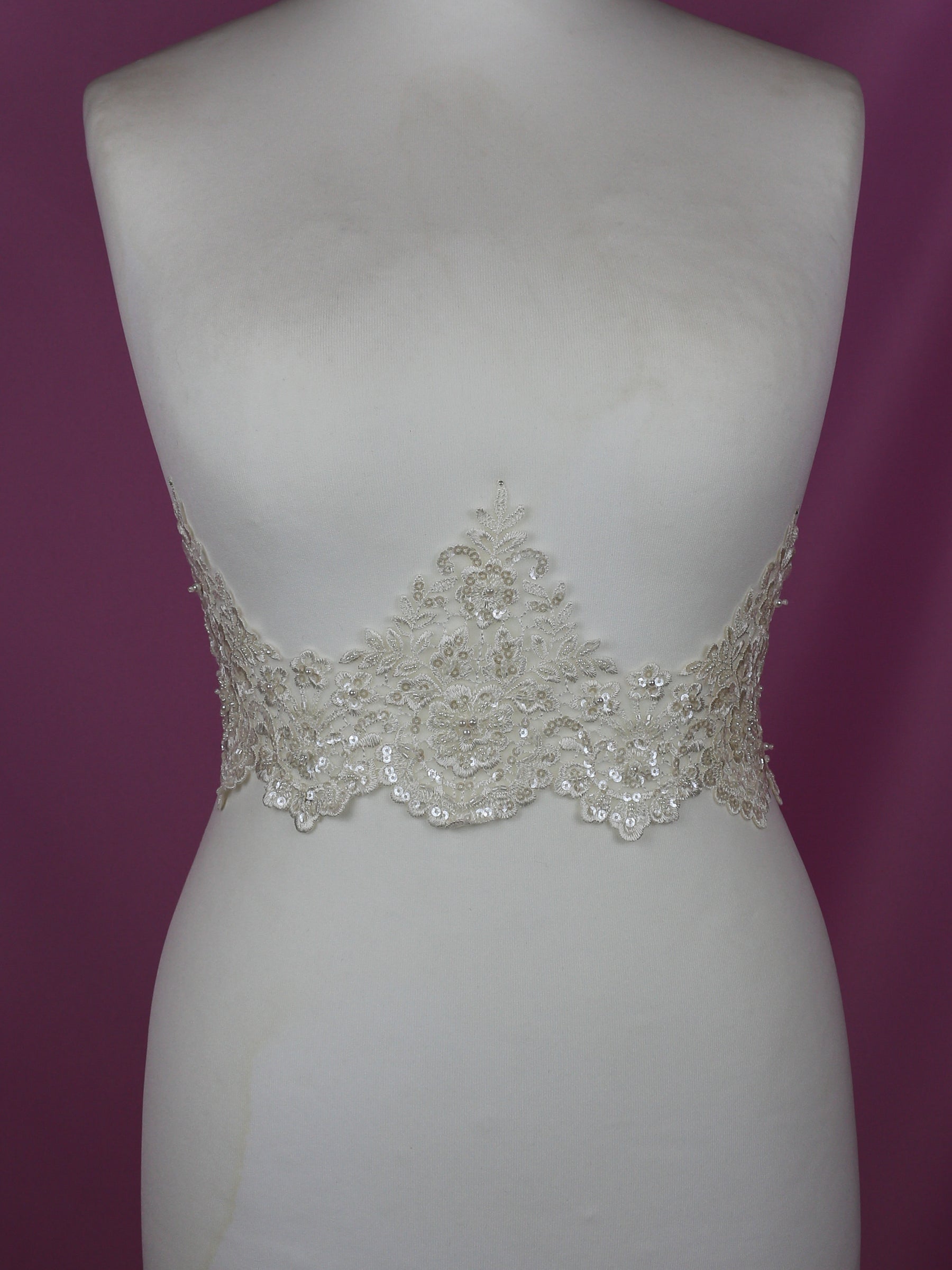 Ivory Beaded Lace Trim - Hazel