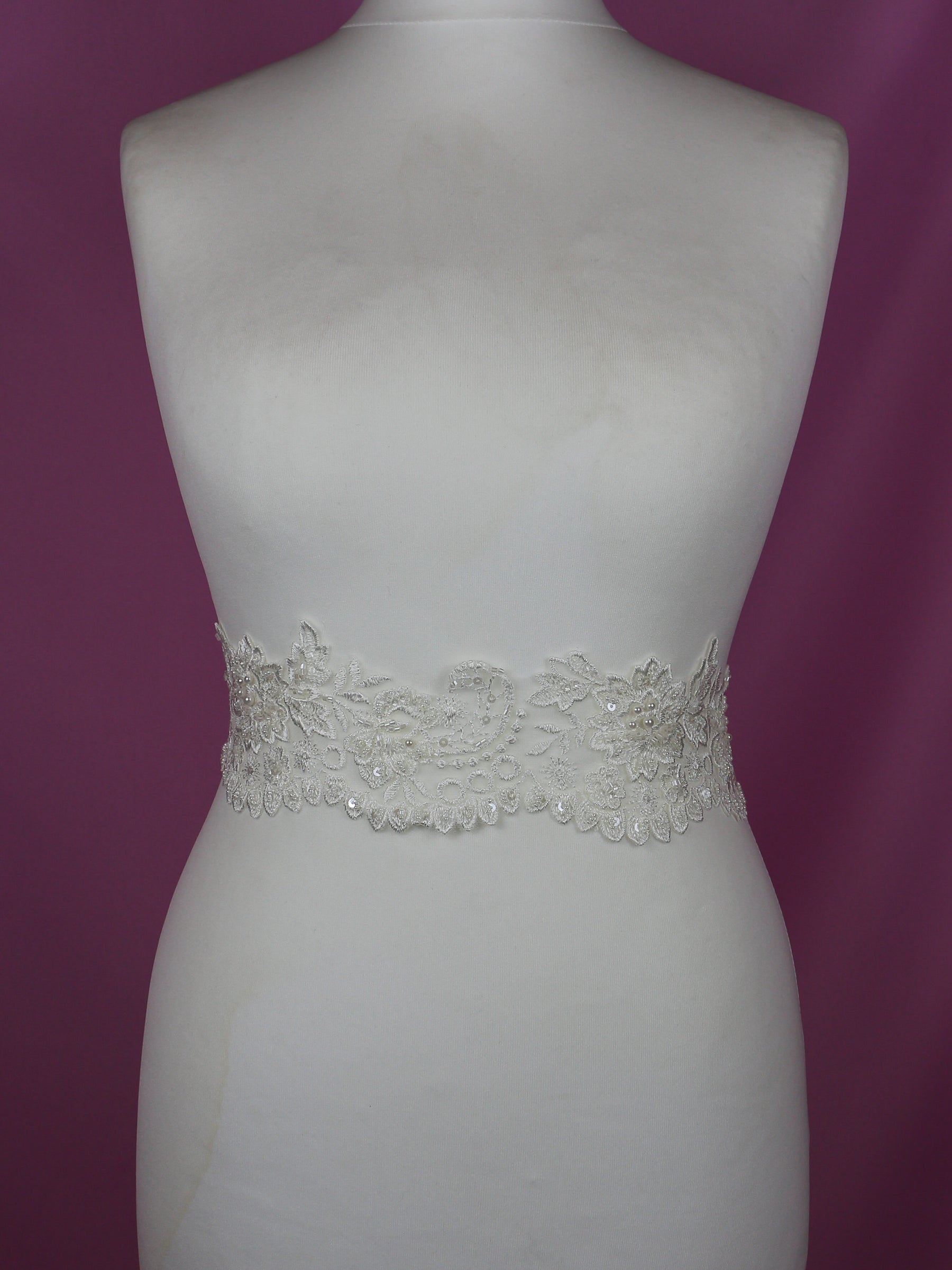 Ivory Beaded Lace Trim - Helma