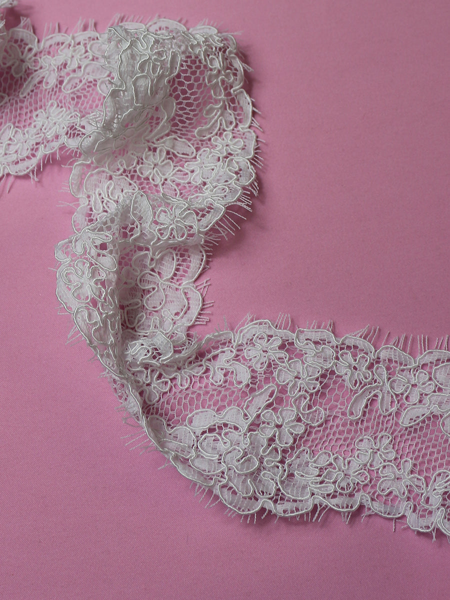 White Corded Lace Trim - Hope