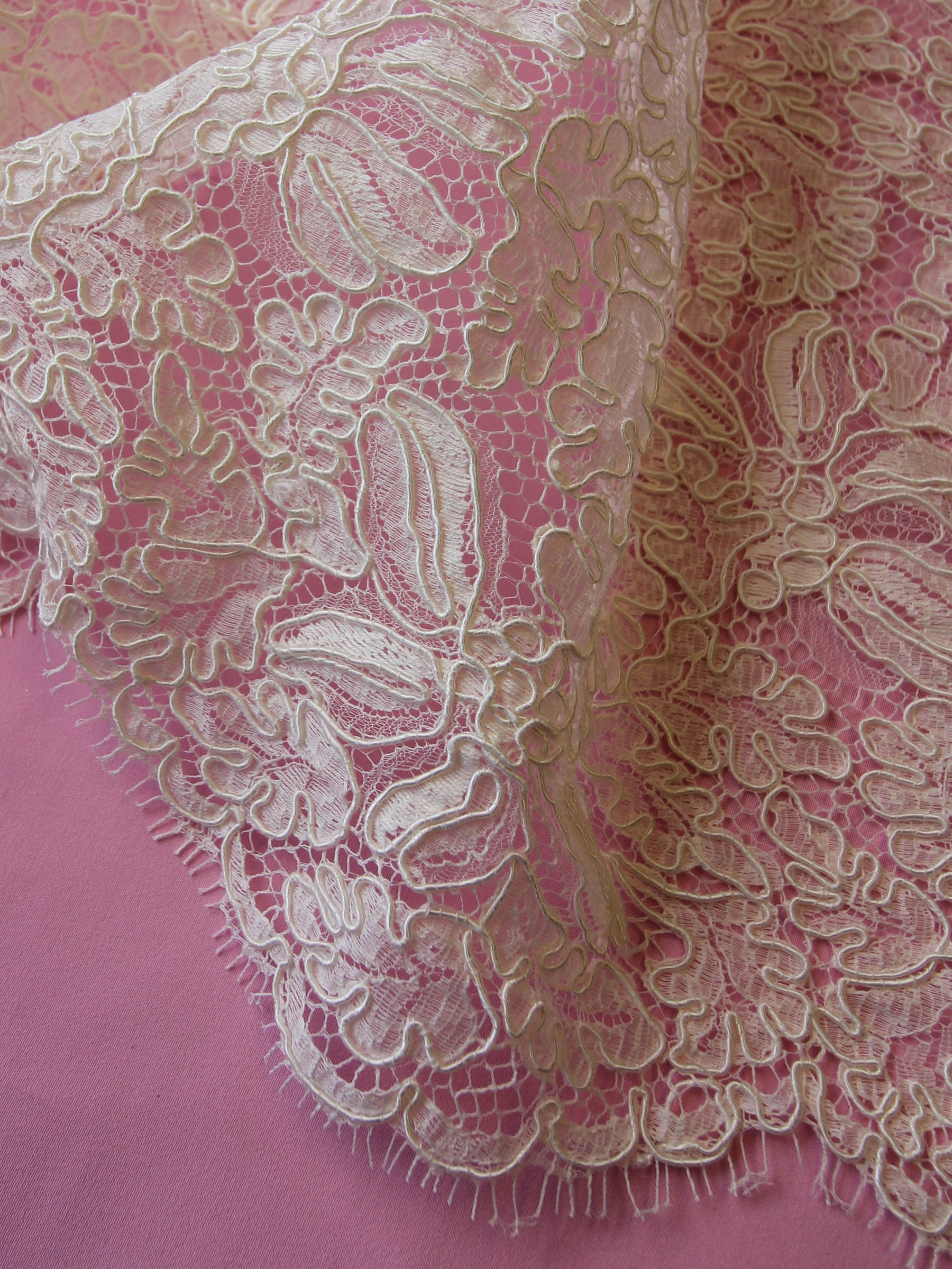 Ivory Corded Chantilly Lace - Mila