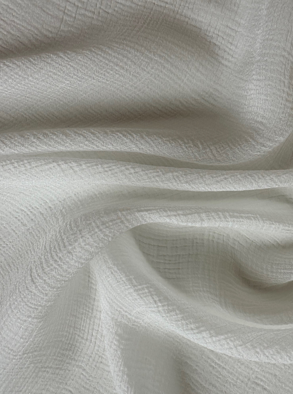 Ivory Silk Crinkled Chiffon - Gratification