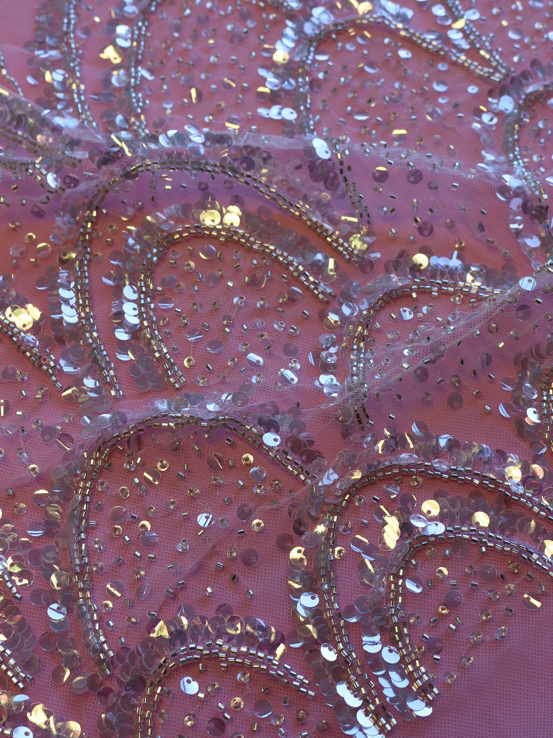 Ivory Sequinned Lace - Zazzi