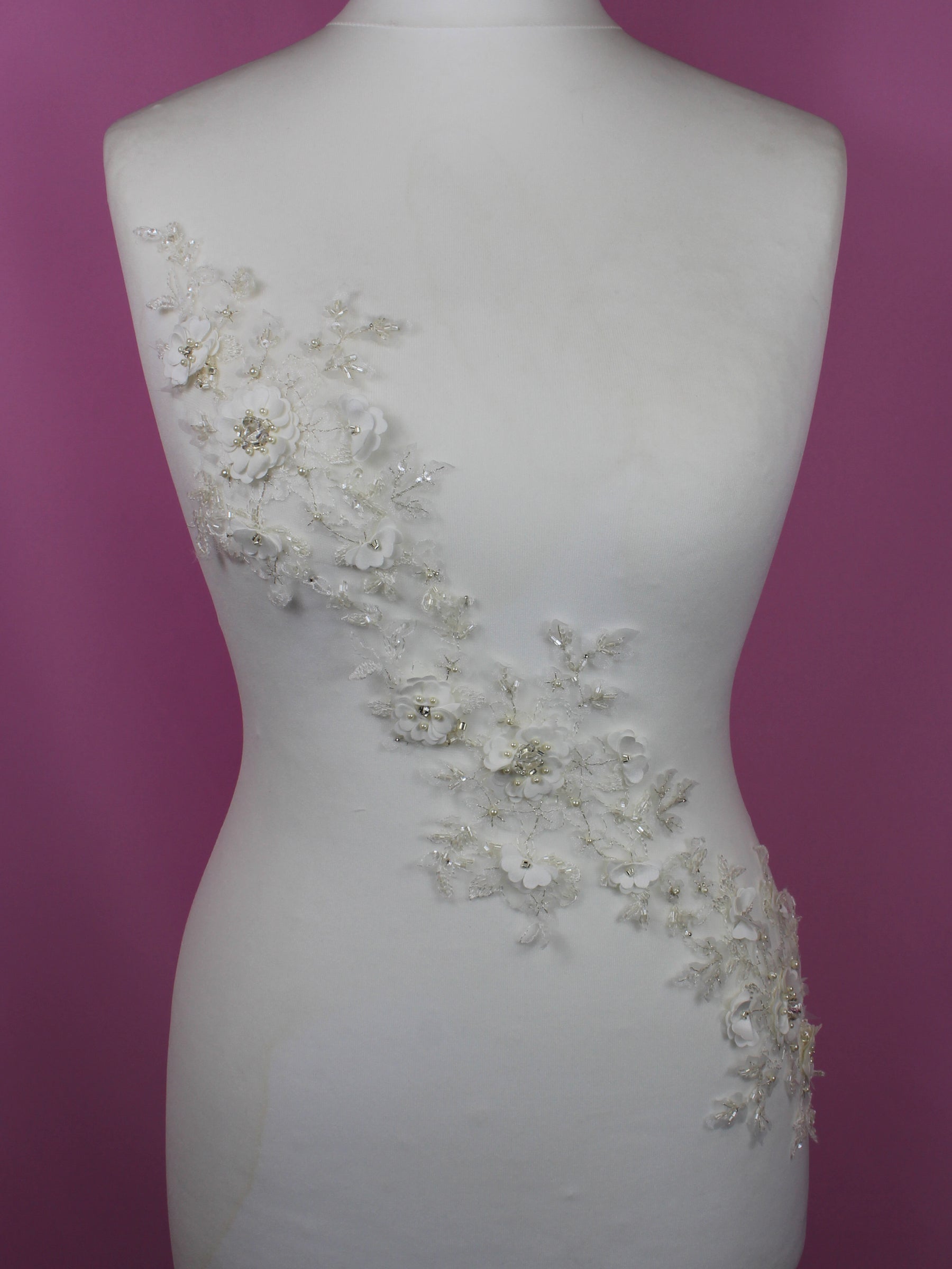 Ivory Beaded Flower Lace Appliques – Jacqueline