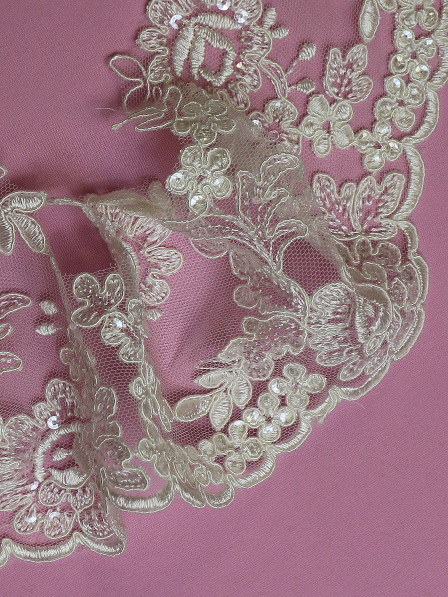 Ivory Corded Lace Trim - Janet
