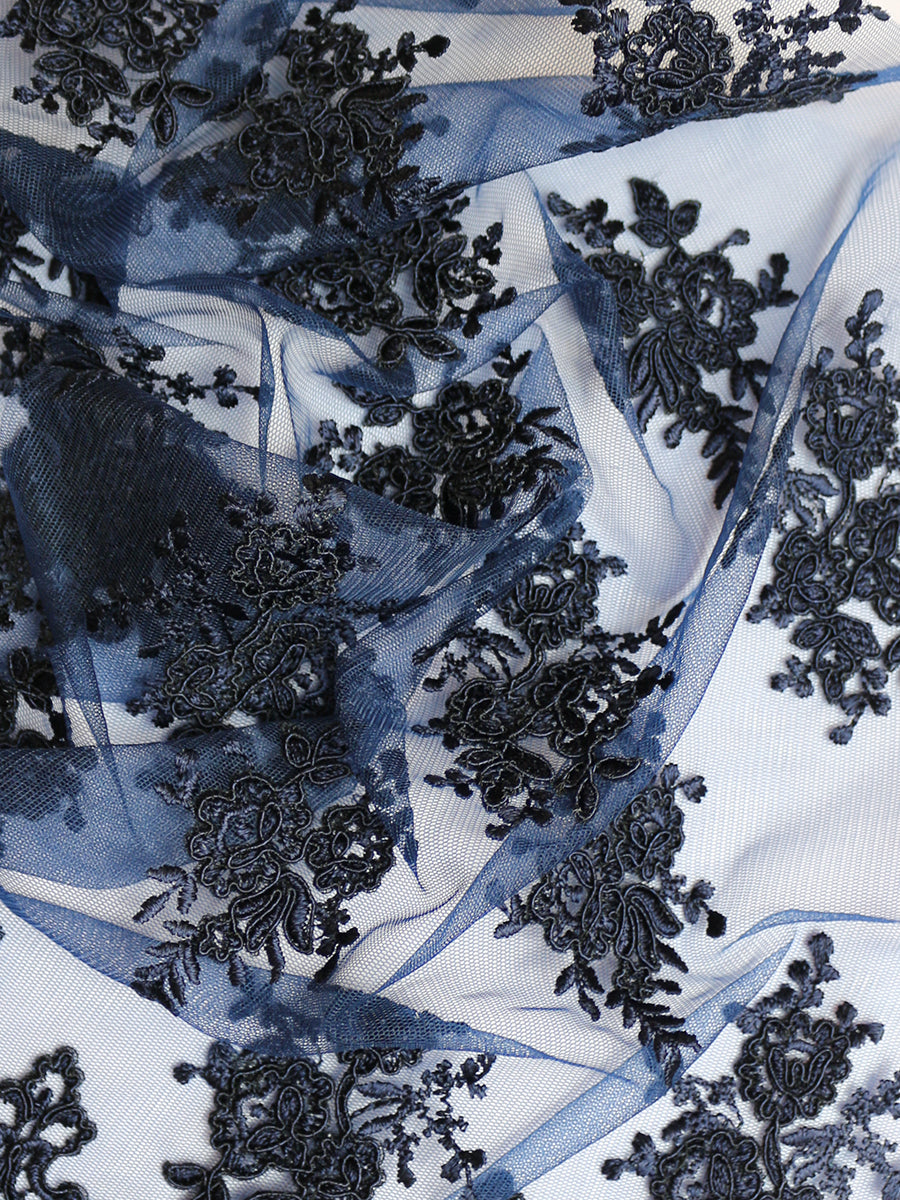 Navy Corded Lace - Janis