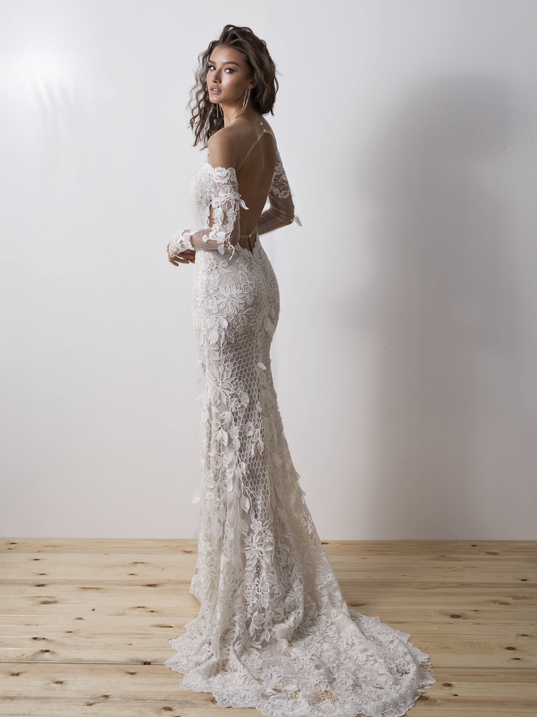 Ivory Embroidered Lattice Lace - Kiri