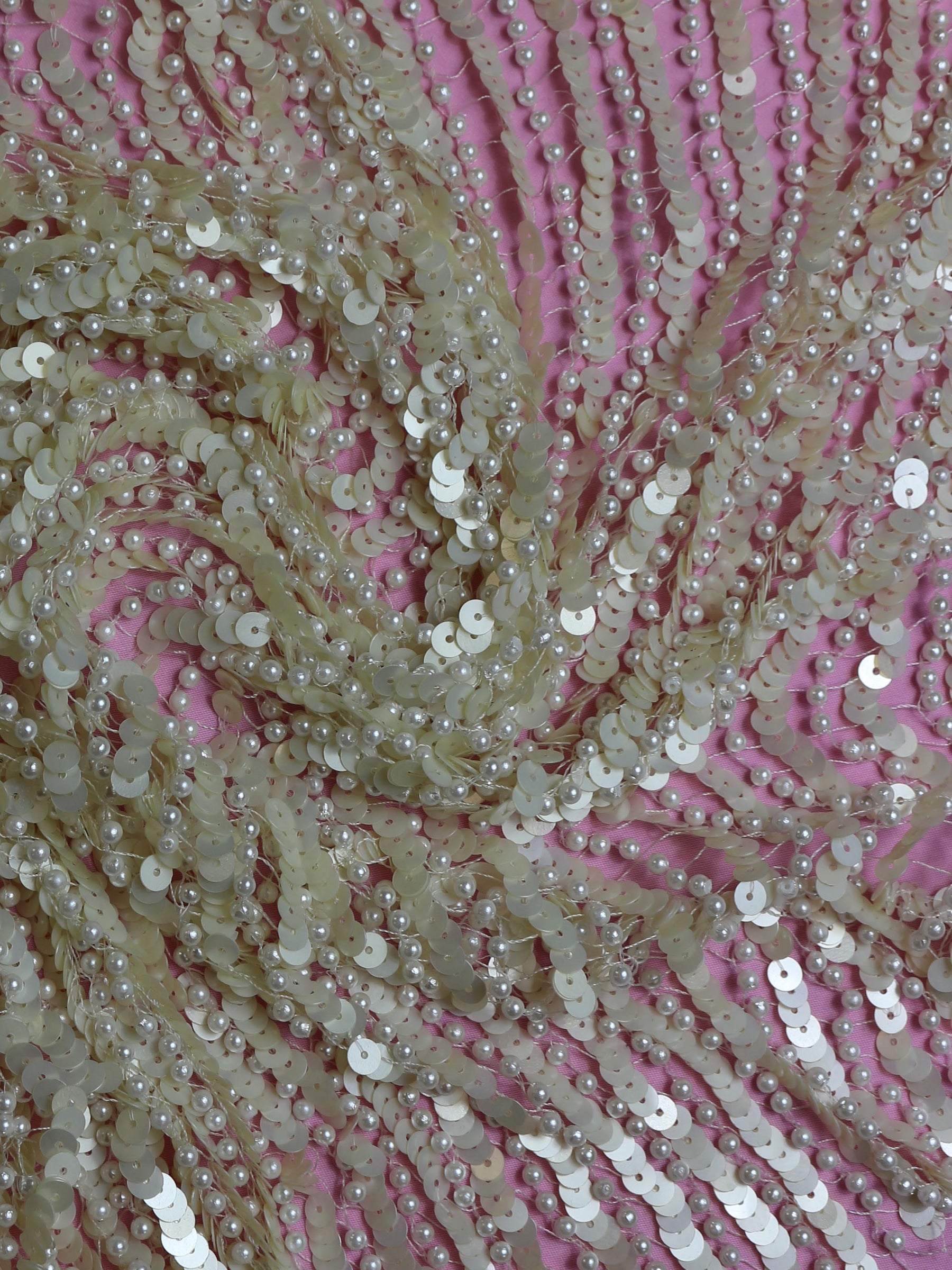 Ivory Sequin & Pearl Net - Lina