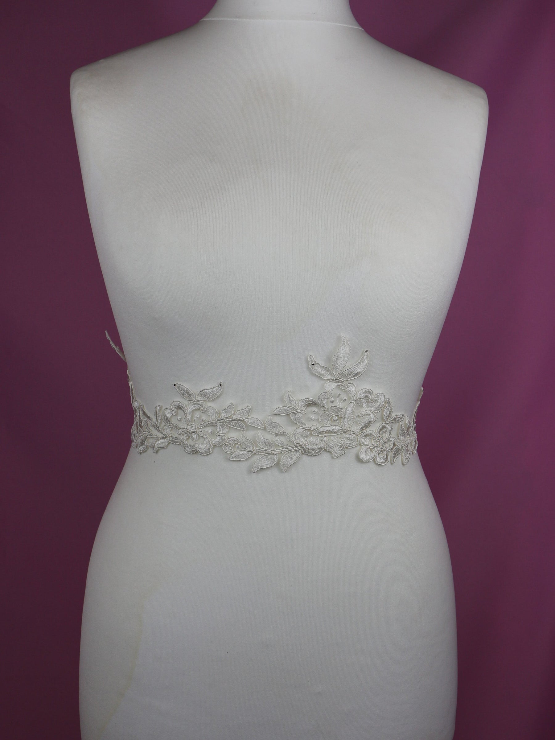 Ivory Sequin Lace Trim - Rhodo