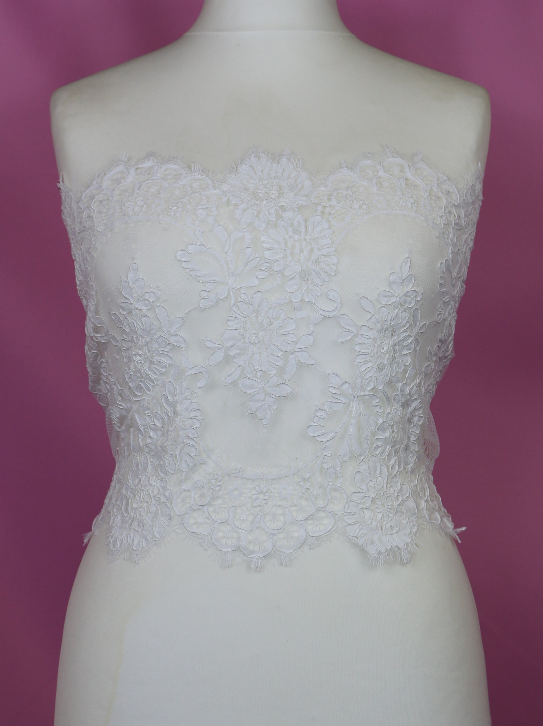 White Corded Lace Trim - Mackenzie