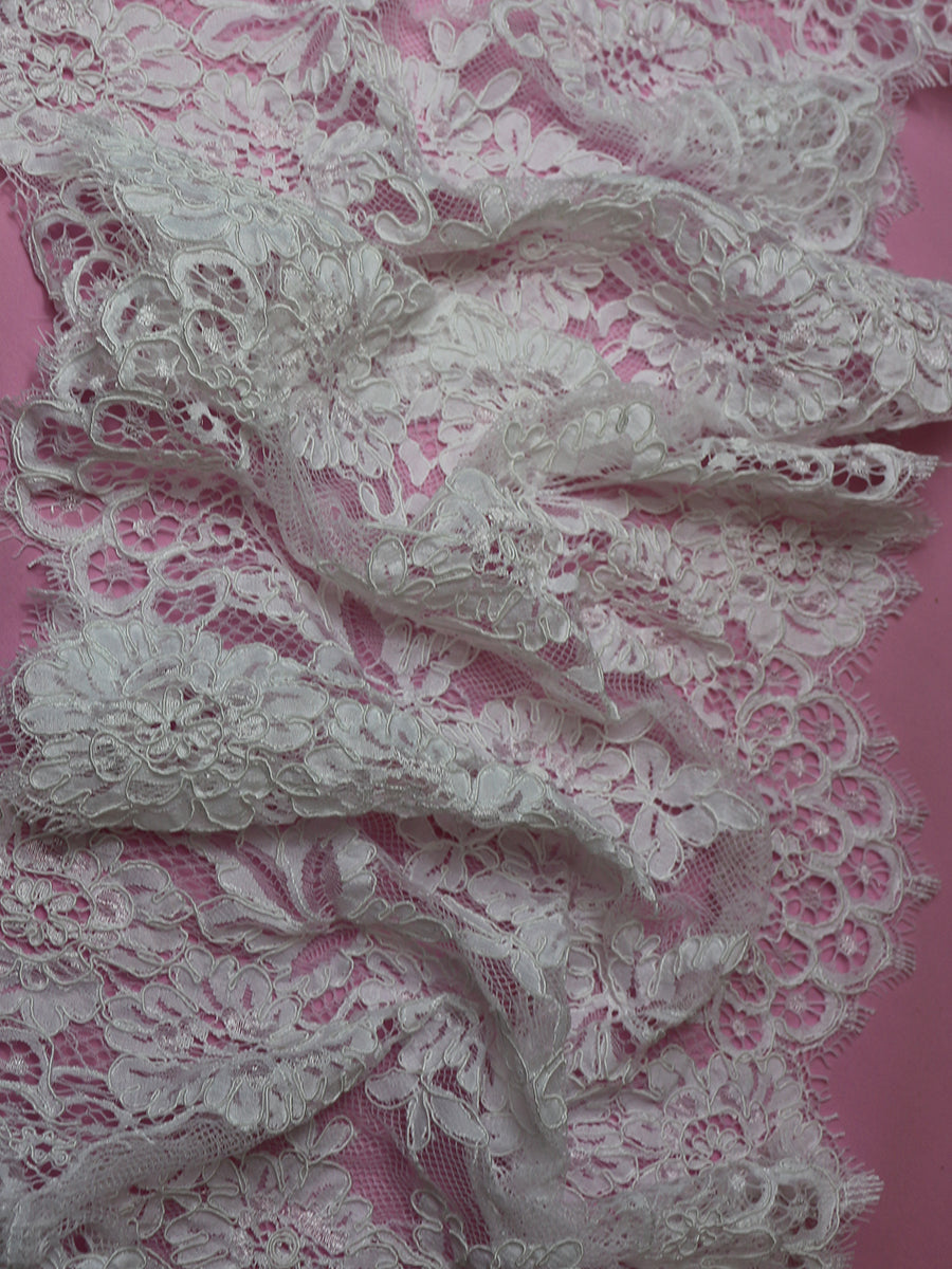 White Corded Lace Trim - Mackenzie