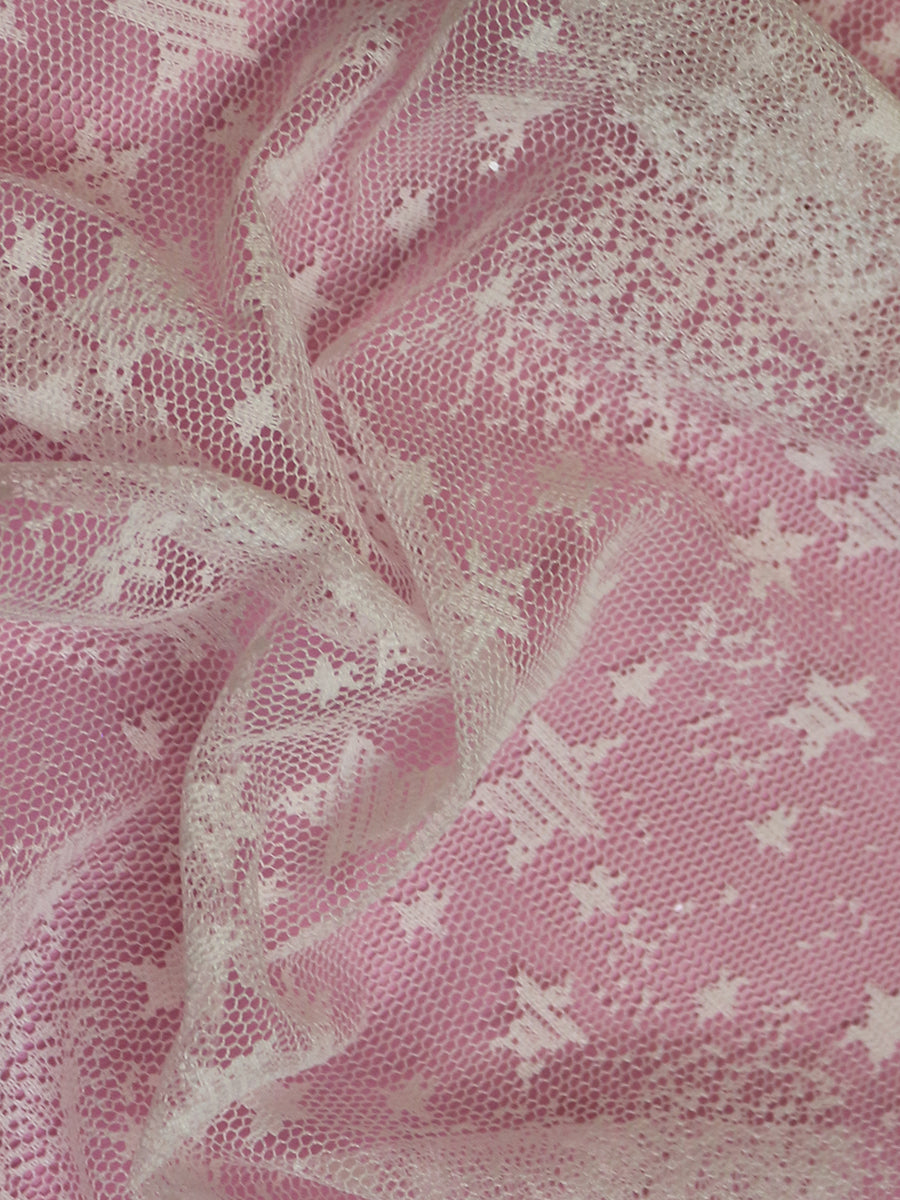 Ivory Star Decorated Tulle - Magic