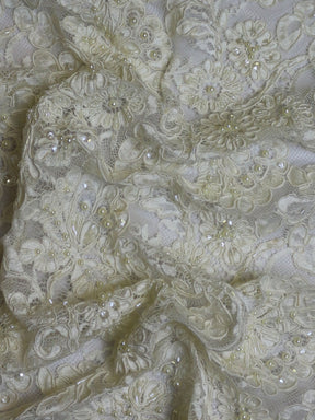 Ivory Beaded and Corded Lace – Marina