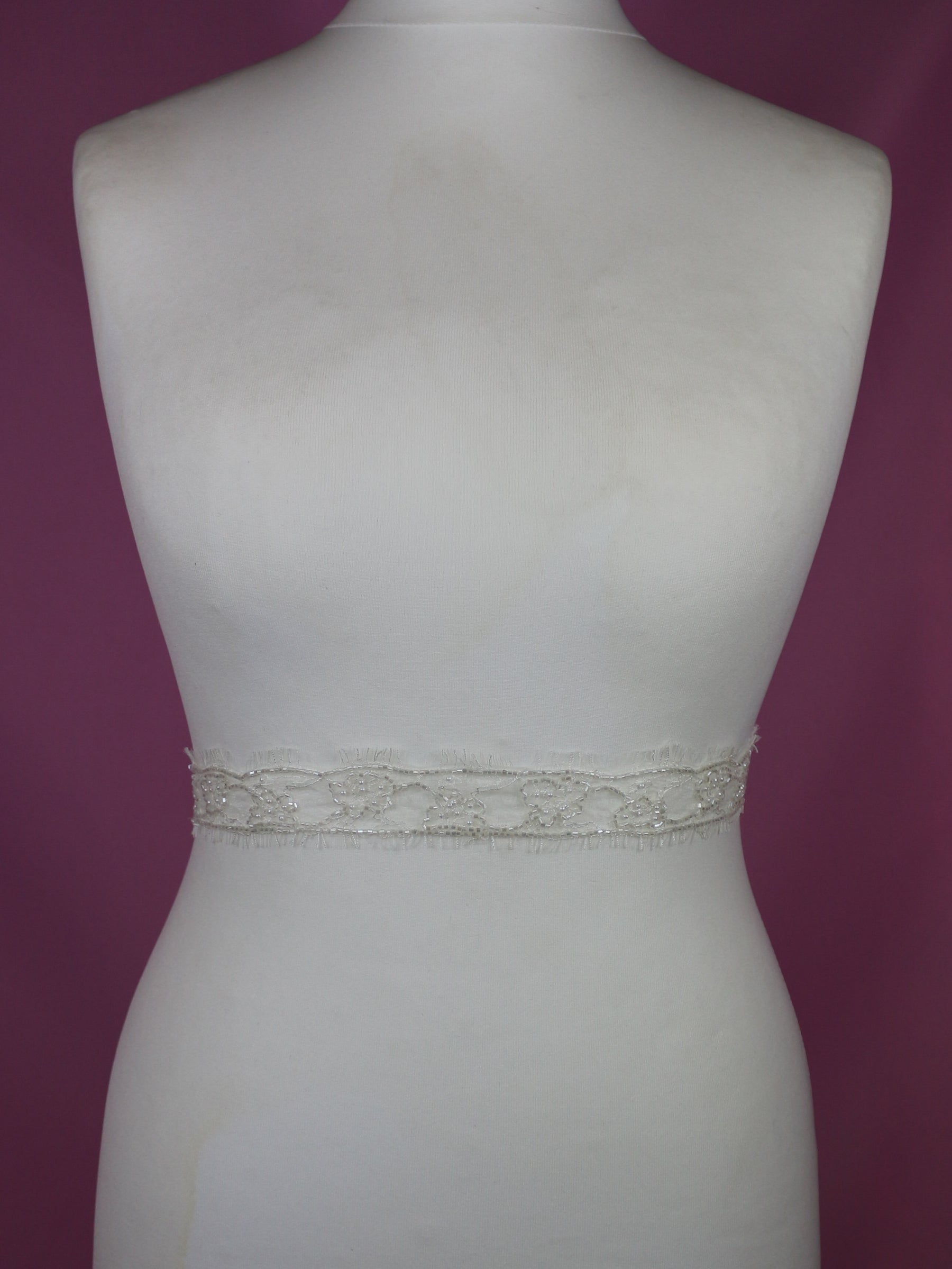 Ivory Beaded Lace Trim - Maude