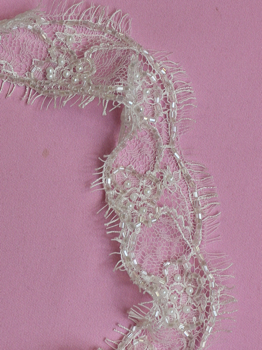 Ivory Beaded Lace Trim - Maude