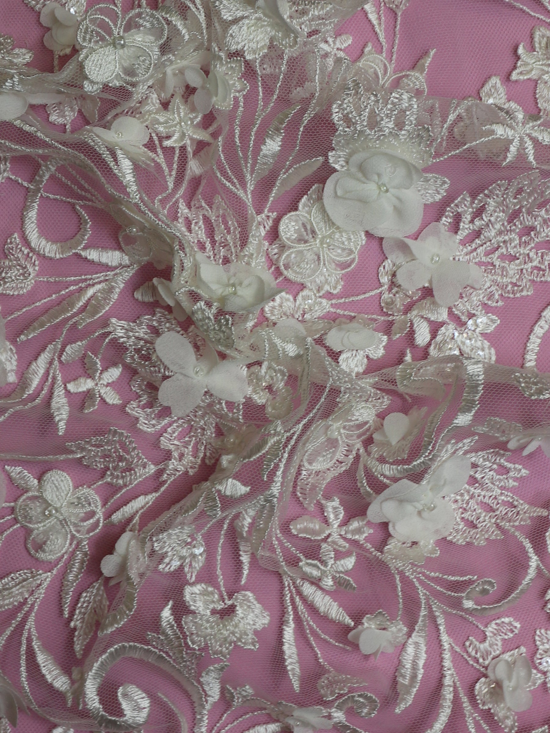 Ivory 3D Embroidered Lace - Milena