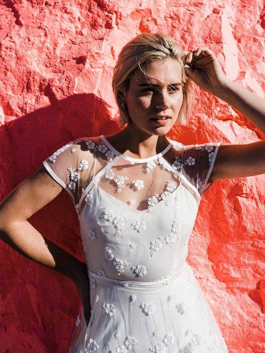 Ivory Floral Embroidery Lace - Morag