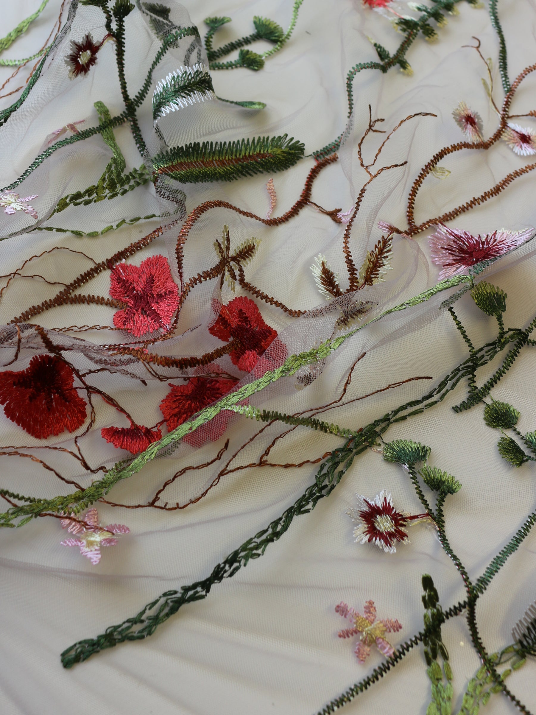 Pink Embroidered Lace - Sassi