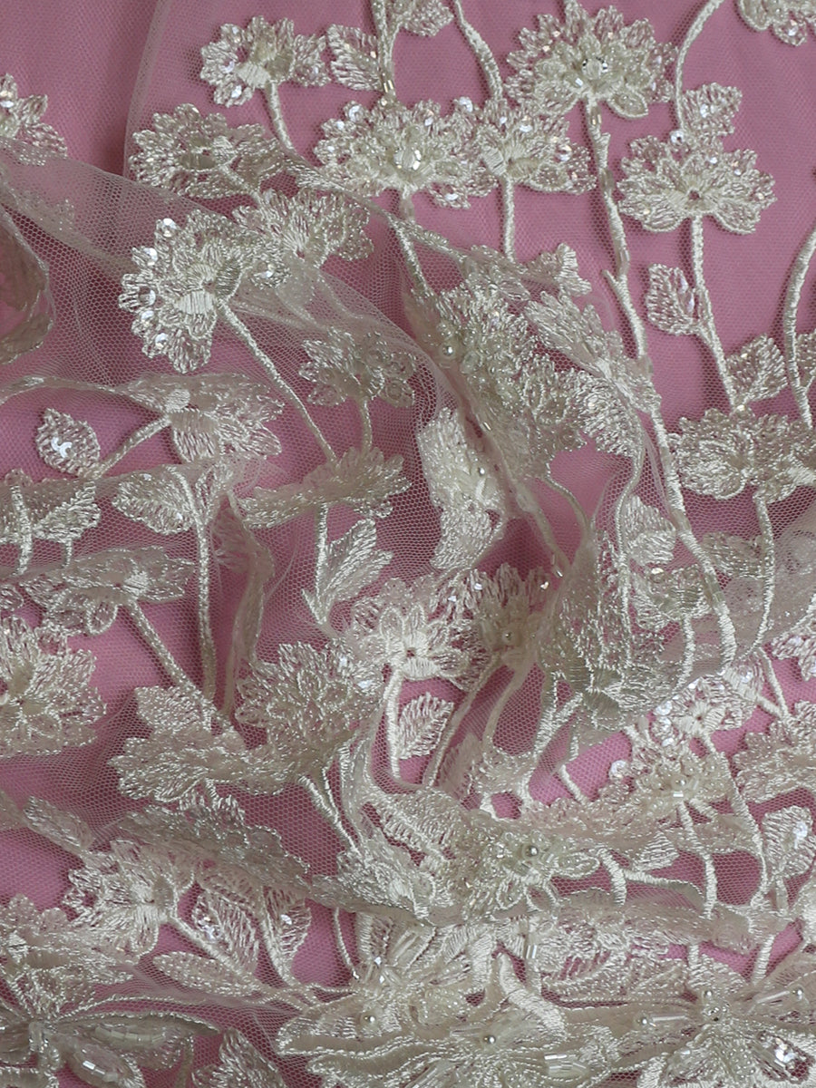 Ivory Embroidered Lace - Renée