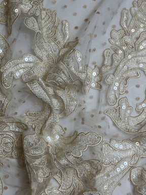 Champagne Embroidered Lace - Sandy